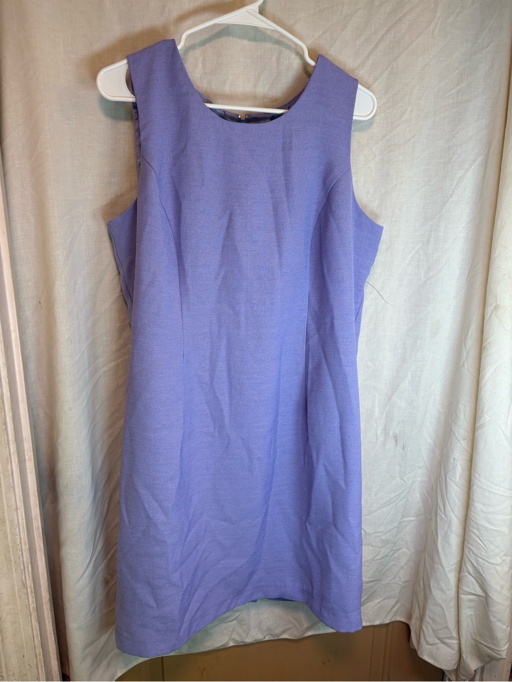 Koret Lavender Purple Sleeveless Shift Dress Women’s 14 Zipper Back Crew neck